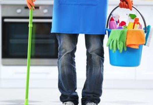 man cleaning